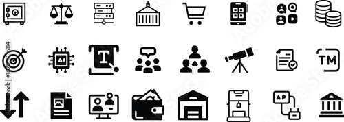 icon, icons, vector, set, business, symbol, sign, computer, web, internet, illustration, phone, black