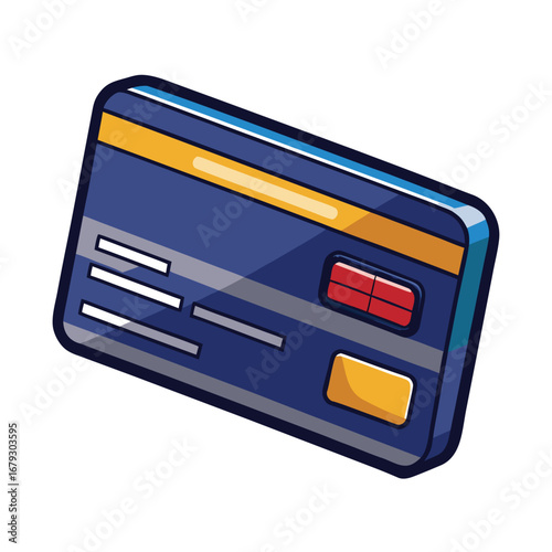An isolated graphic of a credit card from the back, representing secure online payments and the CVV number. Use for payment forms, security pages, or transaction processes.