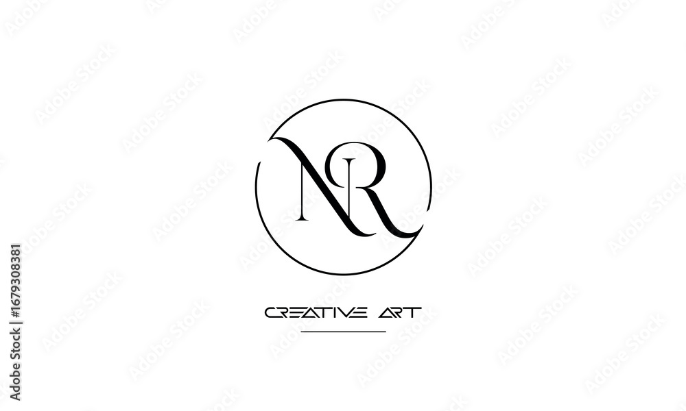 Obraz premium NR, RN, N, R abstract letters logo monogram