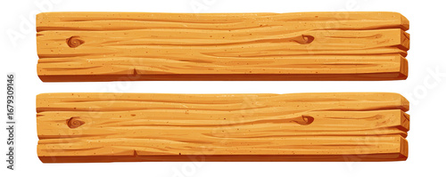 Two horizontal wooden planks