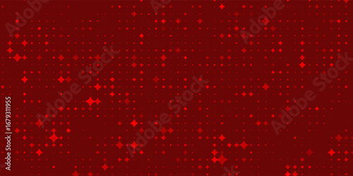 Red vector banner with a series of circles and dots. Donut background. Creative design template. Technological halftone illustration.