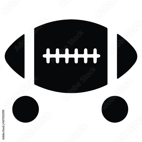 American Football Icon Silhouette Vector Illustration Sport Equipment Symbol Design Game Day Celebration Graphic Image for Teams and Fans