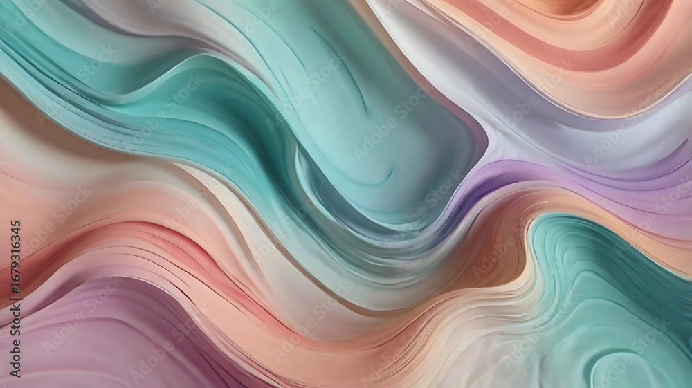 Obraz premium Pastel Gradient Waves