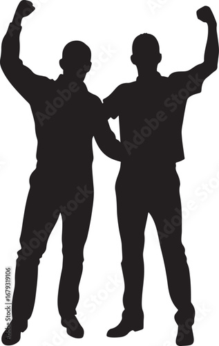Friendship Day Two Friend Silhouette Happy Success Enjoying moment 