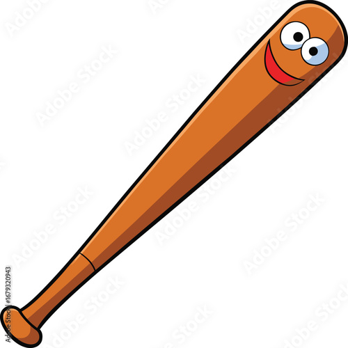 Baseball bat clipart cartoon style vector illustration