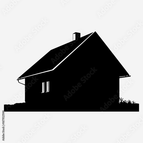 House Simple Icon Symbol, House Isolated Retro Graphic Vector Black Art
