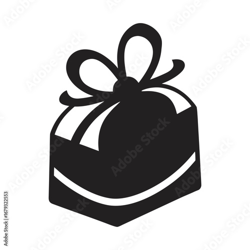 A shopping bag with a present, an isolated graphic for gifts or special occasion purchases.