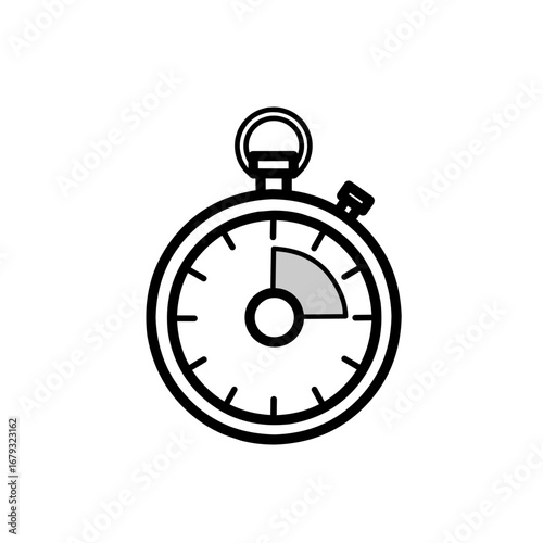 Stopwatch Outline Icon – Vector Fitness Timer
