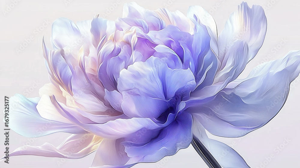 Obraz premium Close-up of a delicate lavender peony flower