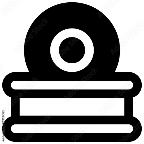 Conching. Outlined stroke vector icon with black-filled details.