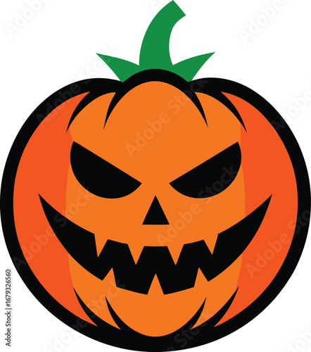 scary jack o lantern illustration vector art