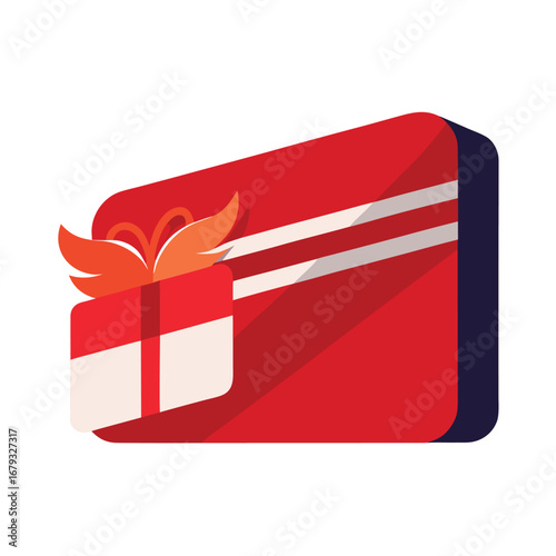 A modern design of a gift card, an isolated graphic for retail promotions and presents.