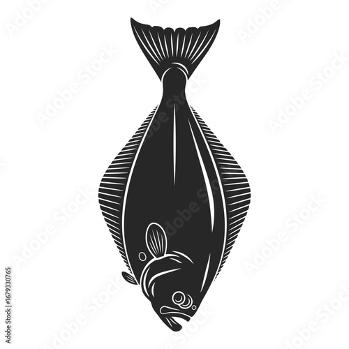 Vector art of halibut fish silhouette