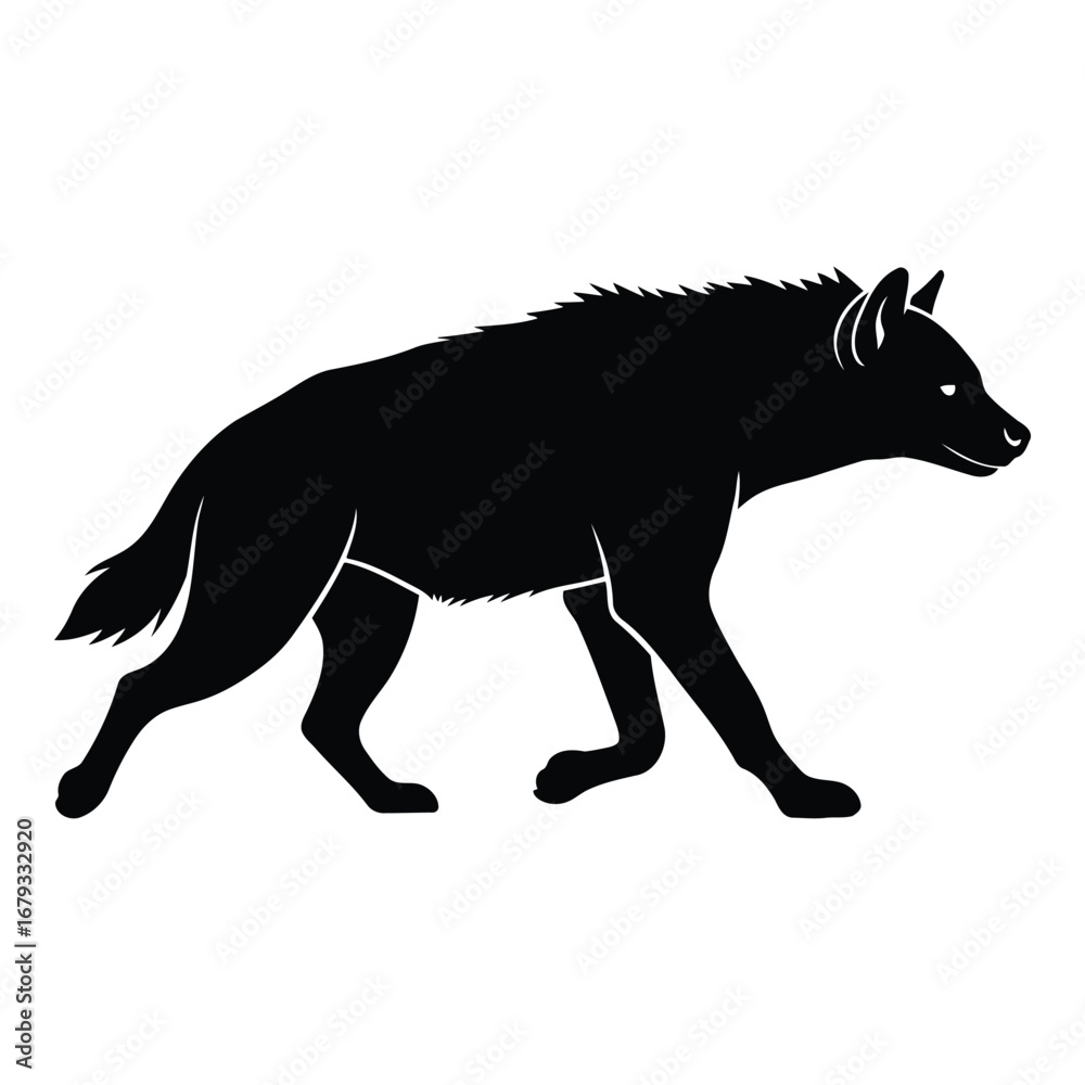 Fototapeta premium Vector art of hyena silhouette