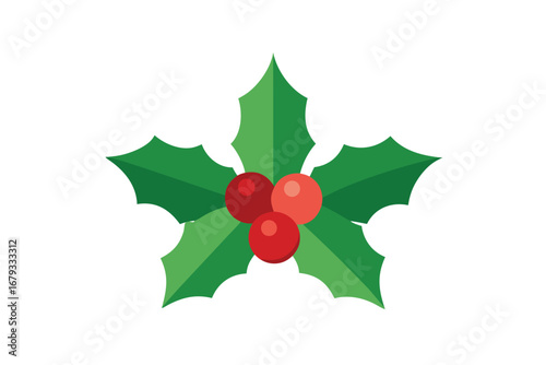 Festive Holly Berries and Leaves for Holiday Greetings and Decorations