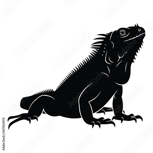 Vector art of iguana silhouette
