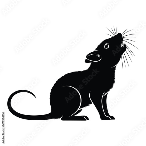 Vector art of mouse silhouette
