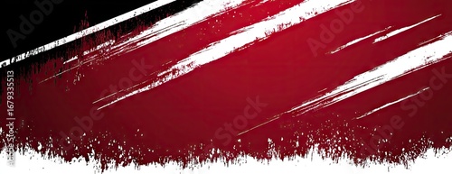 Abstract red, black, white grunge brushstrokes