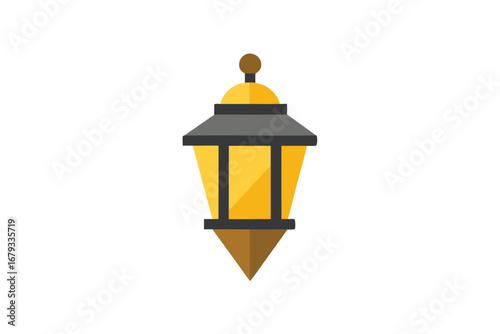 A flat vector illustration of a vintage inspired lantern icon design