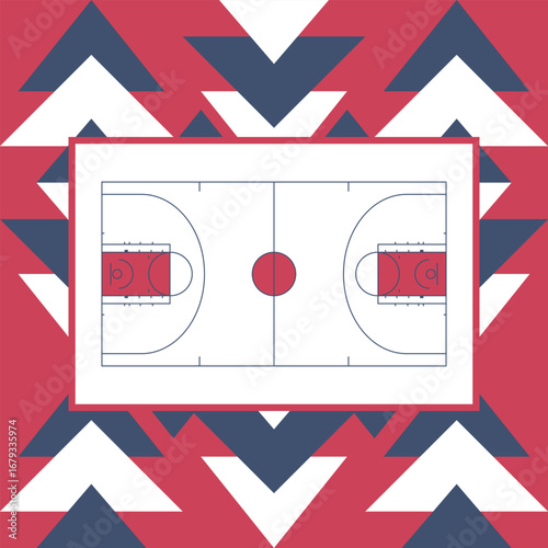 Basketball Court. Basketball design. Street sport art. Game Day. Basketball playoff. Final games. Team championship. Ball for Basketball. Sport creative poster. Modern graphic. Vector wallpaper