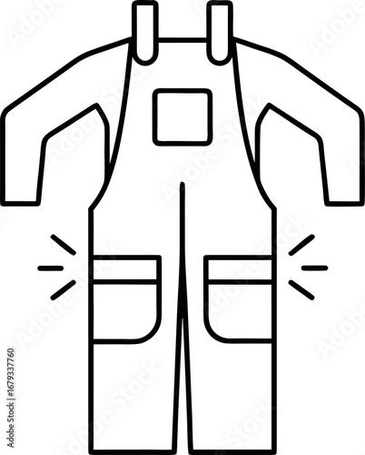Protective Coverall Illustration in Black and White an Essential Gear for Industrial and Agricultural Work Safety Apparel and Gear Concept