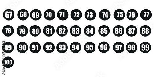 Set of numbers 1 - 10 . Number circles set 1 to 10 . Set of Round one to ten numbers icon vector illustration isolated on white background.