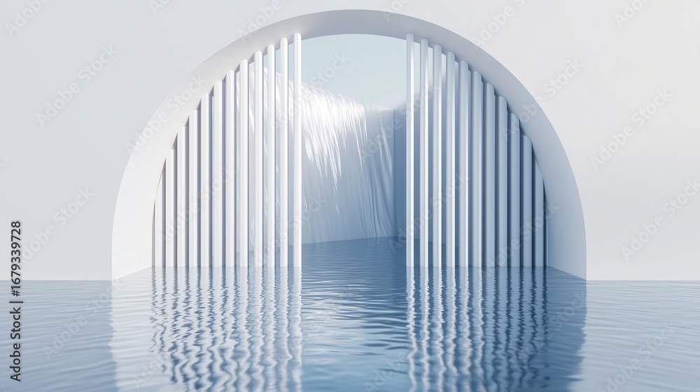 Fototapeta premium Arched doorway with water reflection
