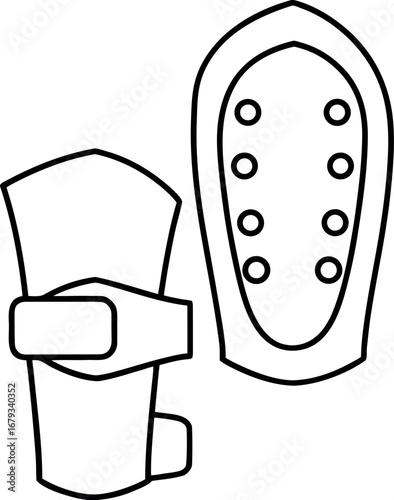 Stylized drawing of forearm protectors or guards suitable for sports or medieval combat illustration design material vector line art