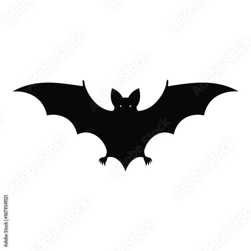 Vector art of black silhouette of a bat
