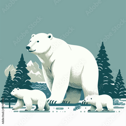 polar bear illustration vector