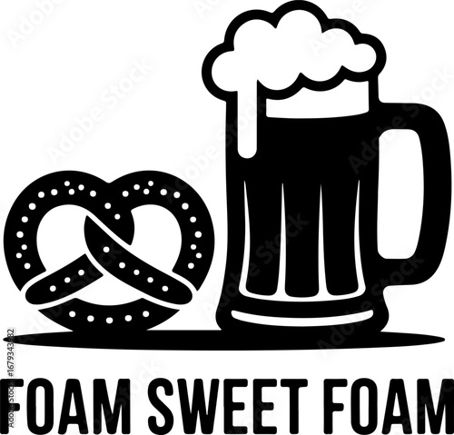 Black silhouette t-shirt design of an owl perched on a beer barrel with a frothy glass