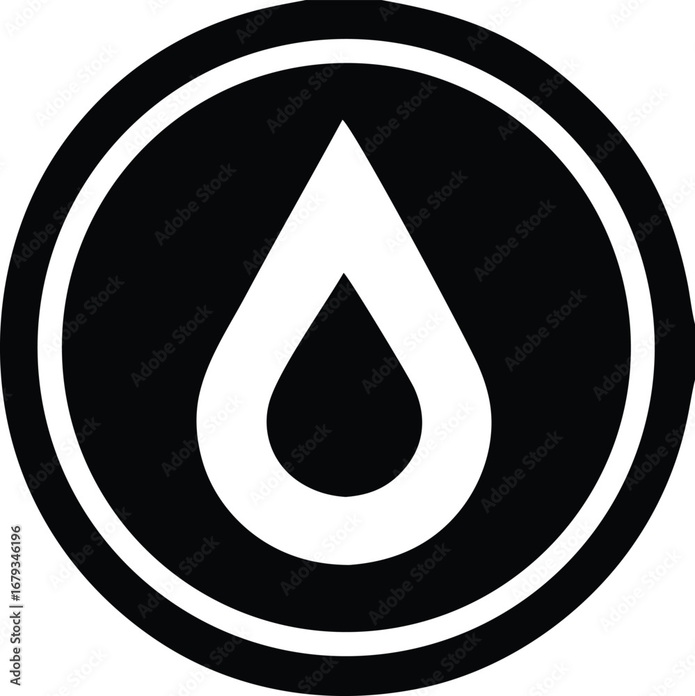 Abstract circular droplet symbol iconic design represents purity water energy fluid flow natural element concept Abstract circular droplet symbol iconic design represents purity water energy fluid flow natural element concept
