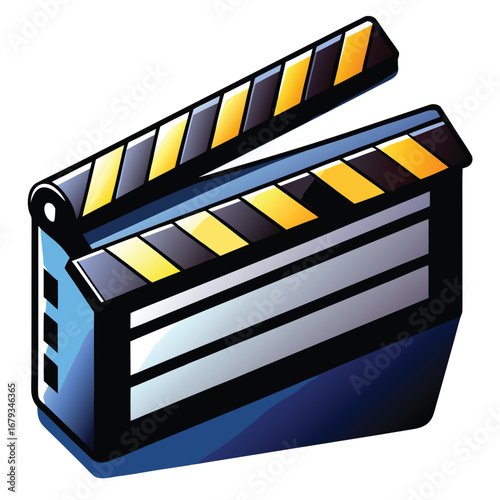 A vector of a hat with a clapper pattern, an isolated graphic for theater and entertainment celebrations.