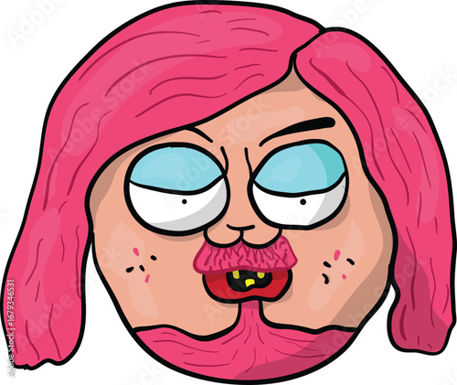 Hand-drawn cartoon illustration of a humorous caricature resembling a famous person. Playful and exaggerated features create a lighthearted, funny, and smile-inducing image. Perfect for editorial