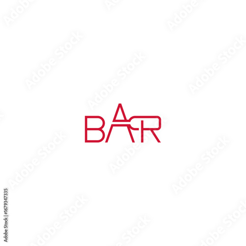 Bar letters and bottle logo idea.