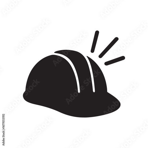 Hard Hat Alert Icon — Construction Safety Reminder Symbol