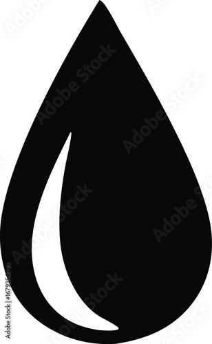 Black drop symbol representing liquid oil water or ink a simple design for various applications and creative projects