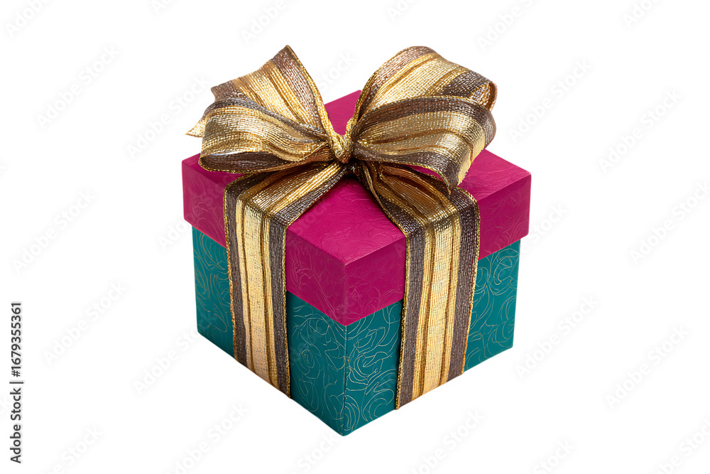 Obraz premium Gift box with gold ribbon, present, surprise