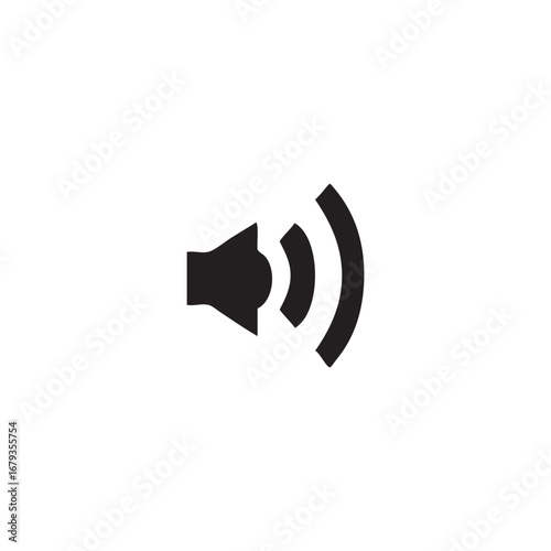 Sound icon speaker black vector illustration symbol loud volume audio design