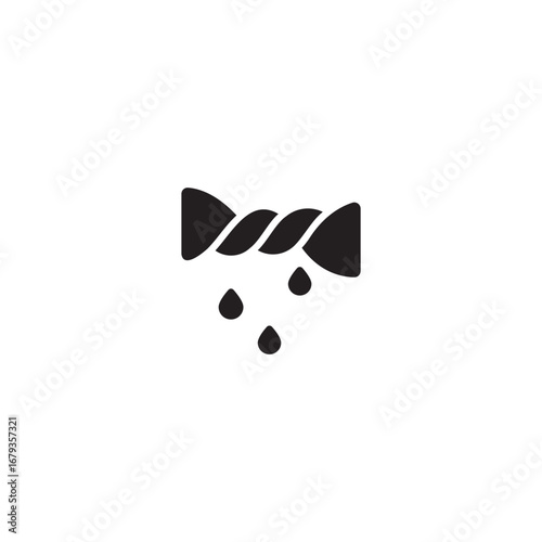 Wring wet cloth with water drops minimalist black and white symbol
