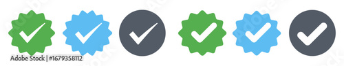 verified profile badge icons vector set