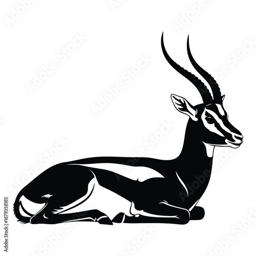 Vector art of gazelle lying down