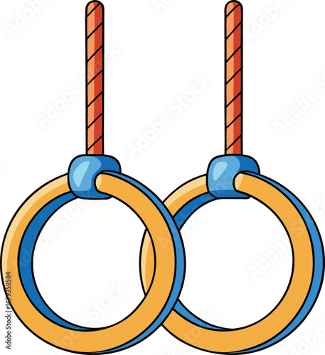 Vintage gymnastic rings sketch timeless fitness equipment illustration