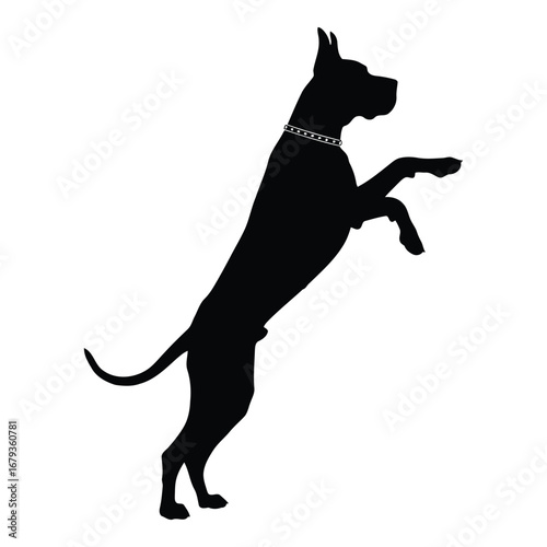 Vector art of great dane dog silhouette