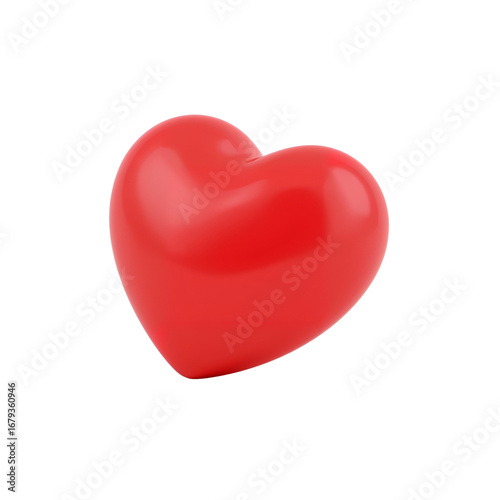 Radiant scarlet heart floats ethereally against a stark isolated setting a symbol of love