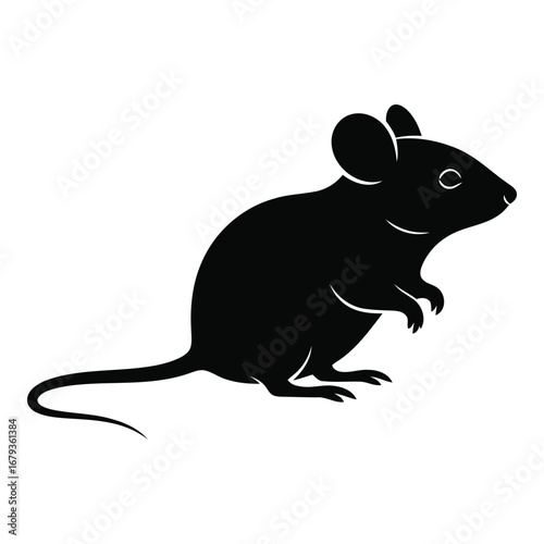 Vector art of silhouette of a mouse
