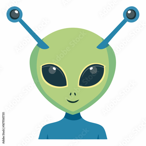 Friendly Alien Cartoon Character Illustration