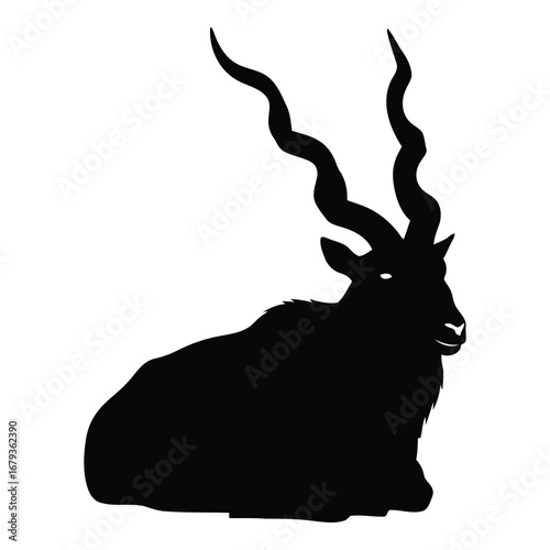 Vector art of kudu antelope sitting