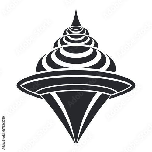A detailed and ornate design of a cone hat, an isolated graphic vector for elegant and sophisticated celebrations.