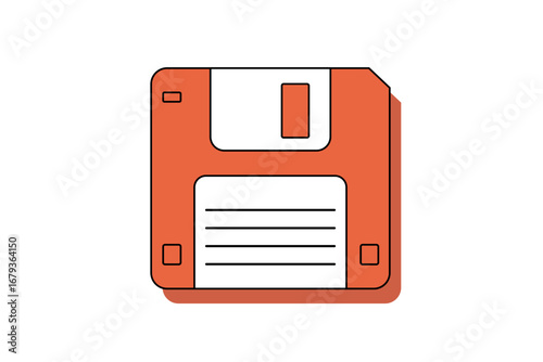 retro illustration of floppy disk